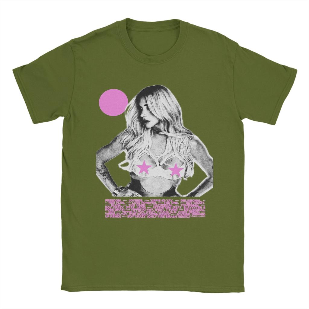 Singer Kesha TOUR TShirt Beach  Cotton TShirts For Unisex Trending Custom DIY Tee Shirt ShortSleeved Y2K Fun Tops