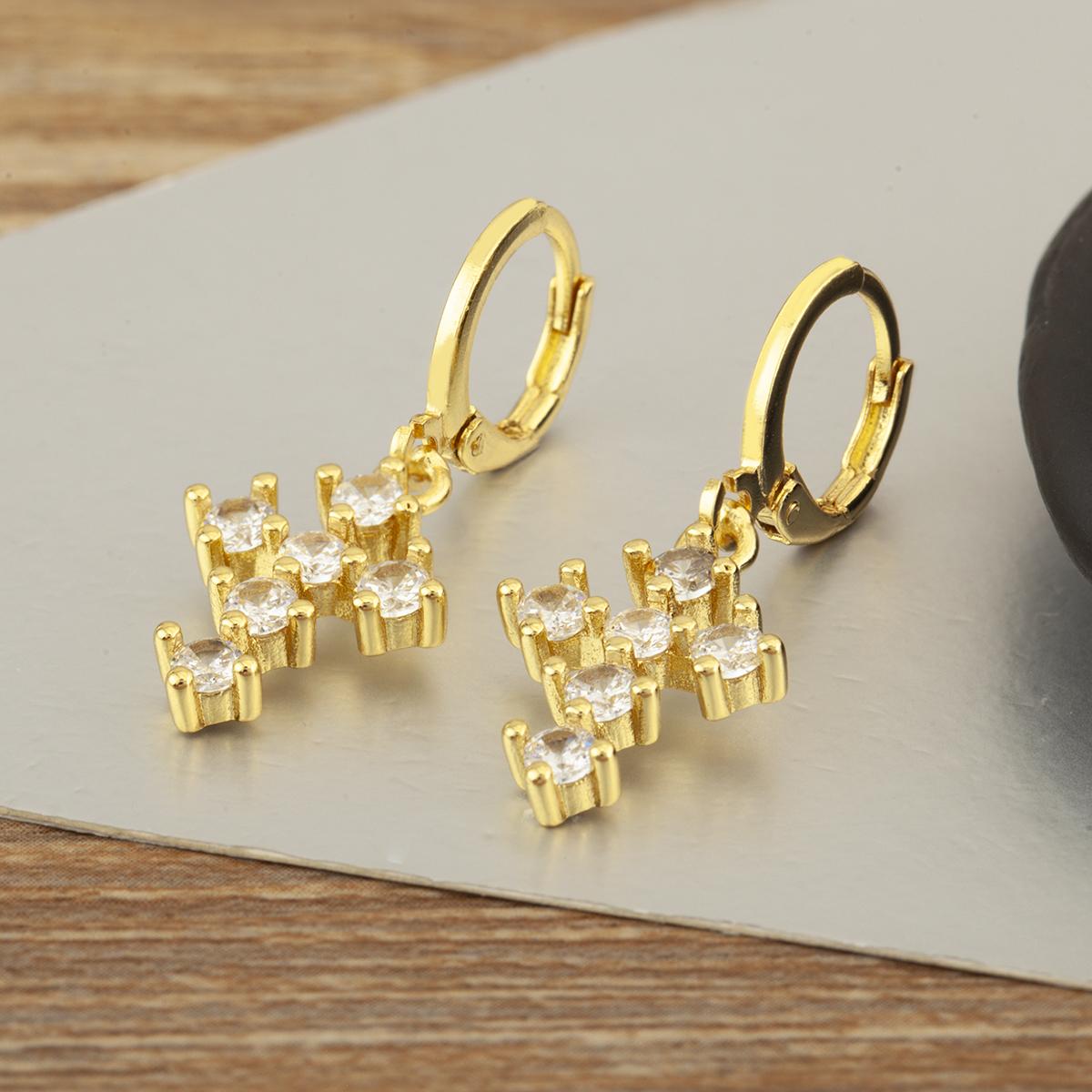 

Nidin Fashion White/Colorful Crystal Zircon Cross Drop Earrings For Women Female Religious Style Ear Jewelry Accessories Gifts белый