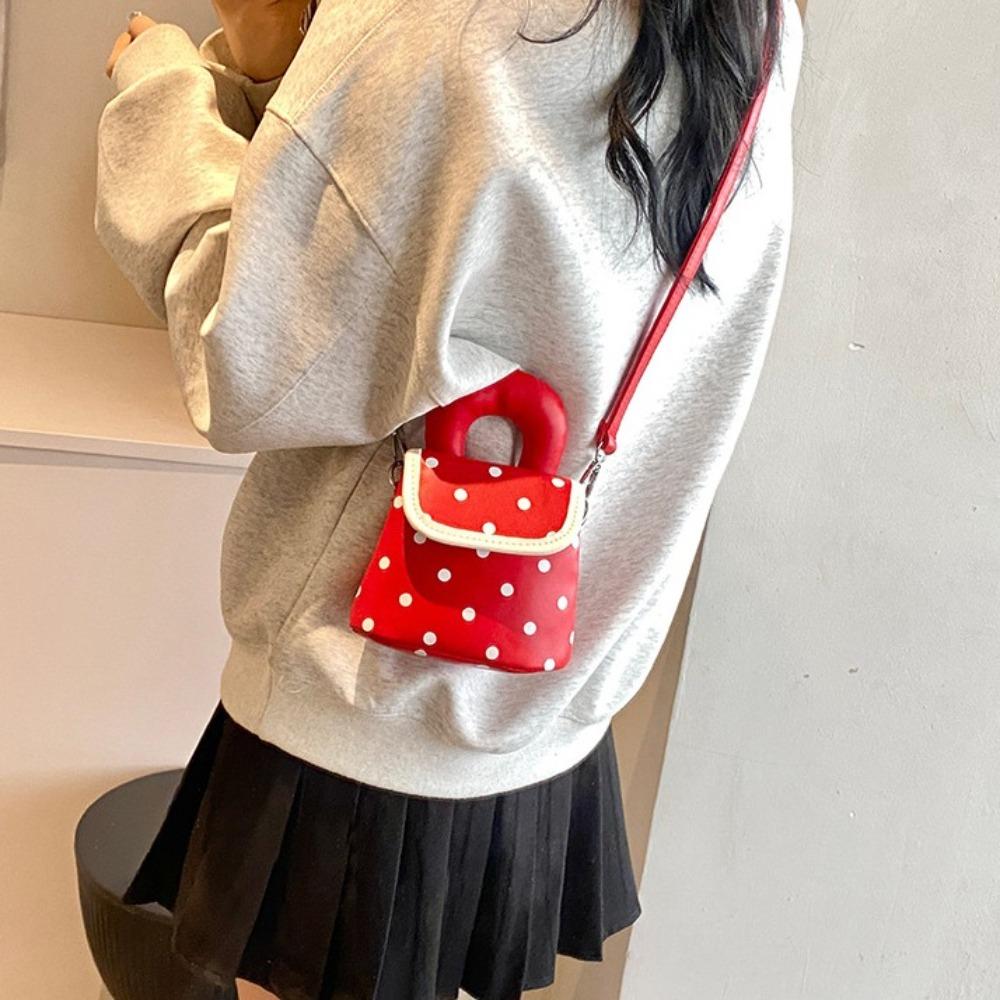 Cute Wave Point Shoulder Bag Sweet Mini Lipstick Bag Portable Mini Crossbody Bag Outdoor