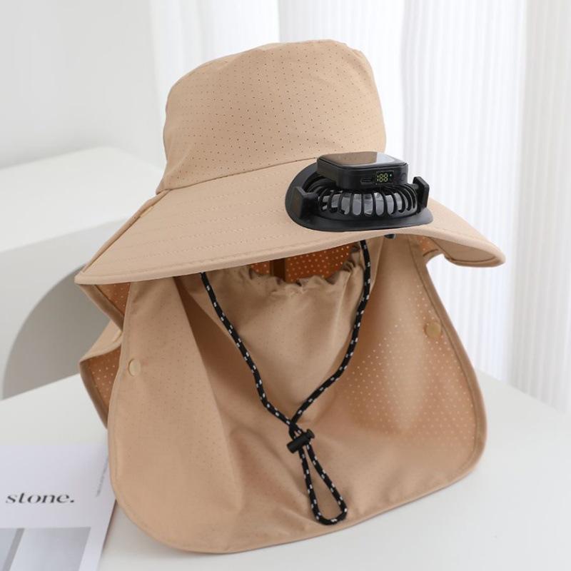 Hat with Fan Men's Fishing Fan Hat Solar Charging Summer Women's Beach Outdoor Shade Sun Protection Hat