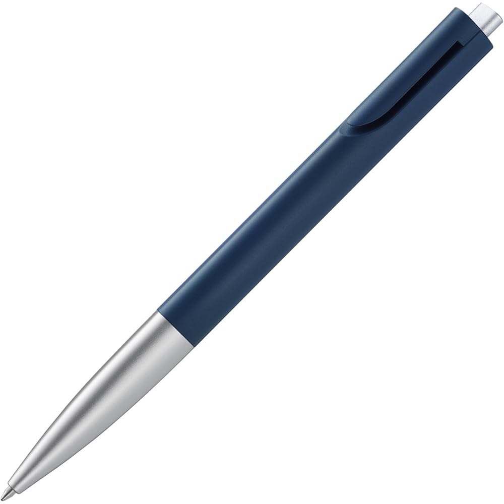 Lamy noto blue-silver ballpoint pen - simple ballpoint pen with plastic triangle body - clip is b...