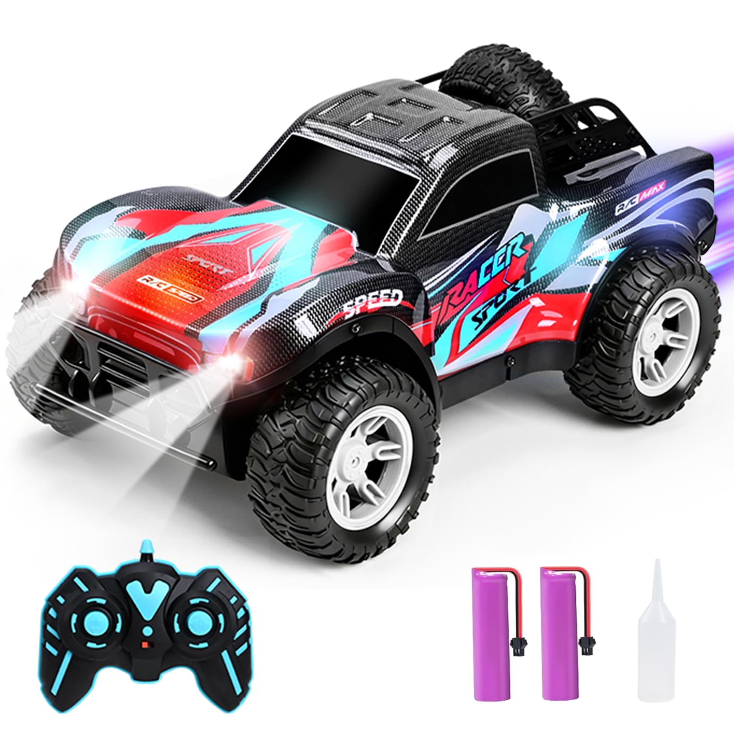 

RC Car for Kids for Double Spray Function with 2 Popular Drifting Realistic LED Lights Sound Approximately 60 Minutes of Operation Remote Control Car