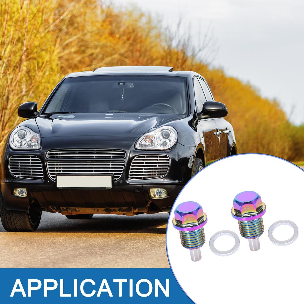 A ABSOPRO Magnetic Drain Plug M14x1.5 Sump Fan Drain Nut Bolt Screw with Gasket, Multicolor