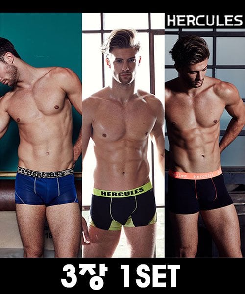 

[Hercules Underwear] Мужской набор из 3 предметов боксеров-слипов Городская чувствительность HA2DR303M, HA2DR304M, HA2DR308M [Отправка из Кореи] 100% Оригинал S