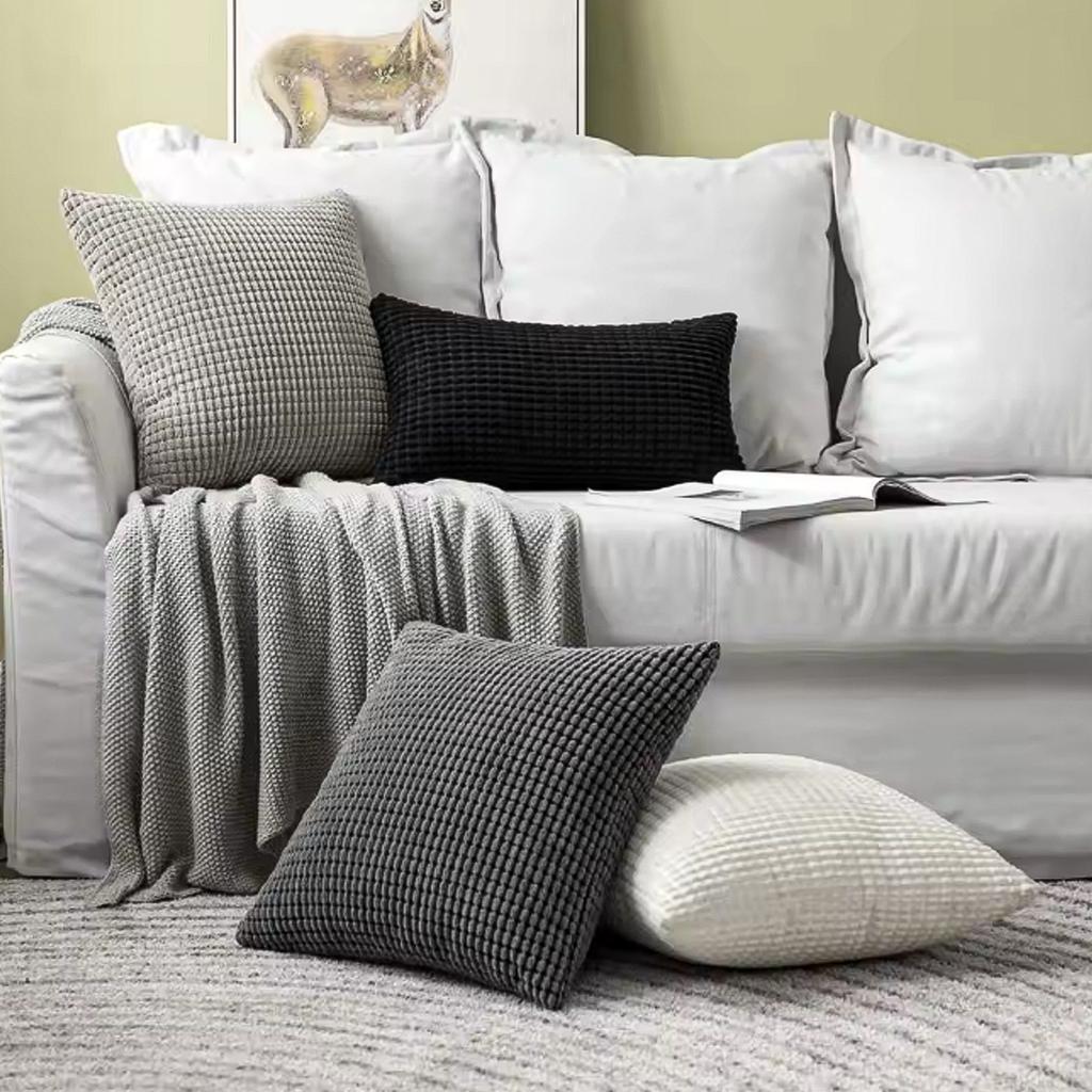 Solid Color Throw Pillow Cover 40x40/45x45/50x50 Home Decorative Chair Car for Bedroom Sofa Cushion Cover Squar All Season