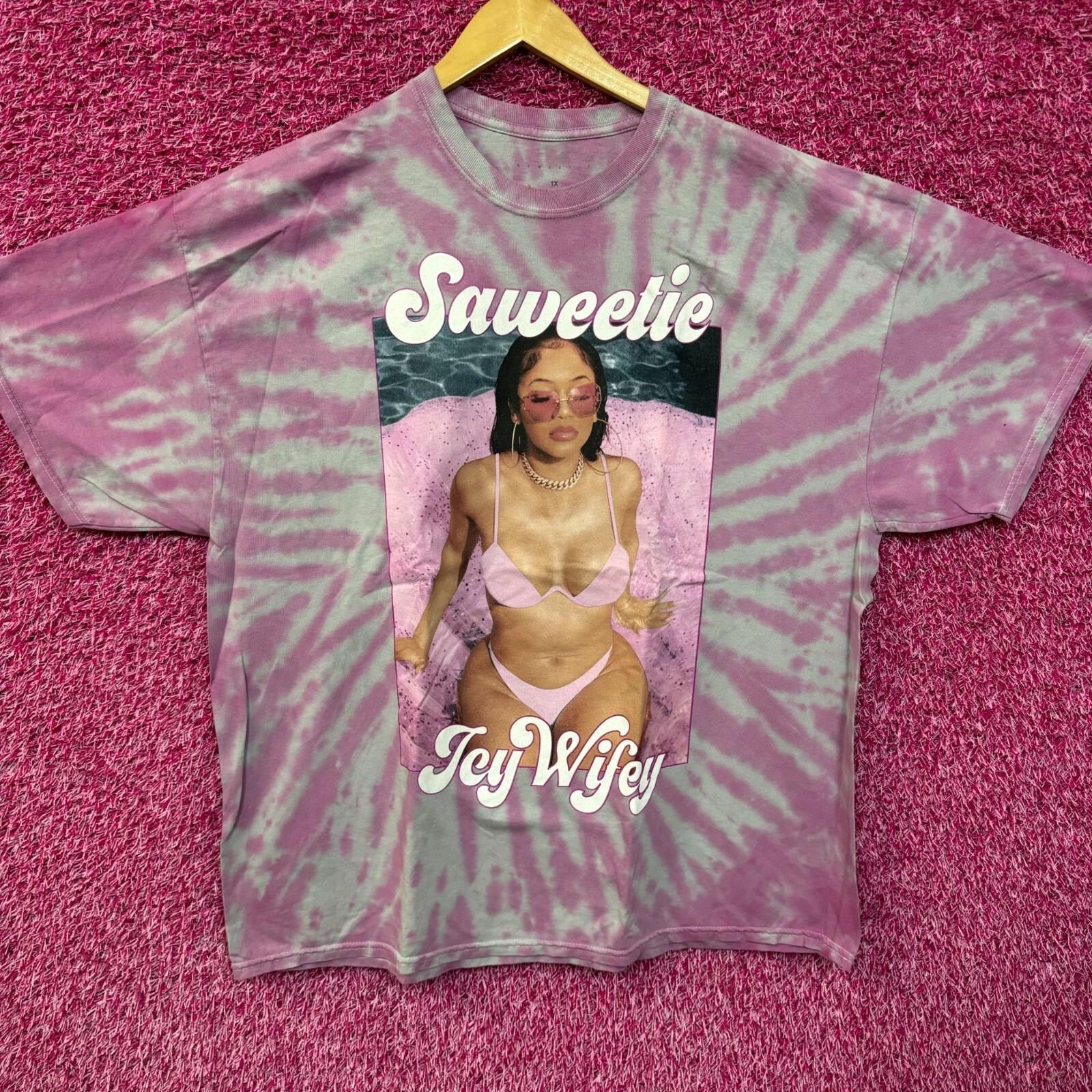 Saweetie Icy Wifey High Maintenance Oversized Rap Tie Dye 1X L