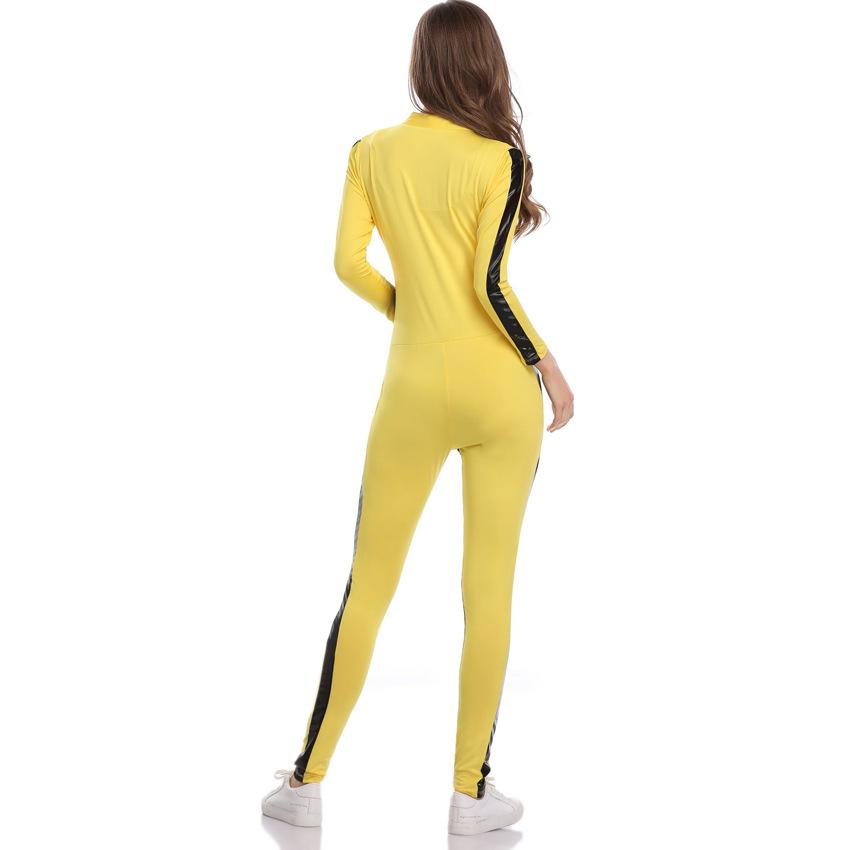 Halloween Sexy Jumpsuit, Pole Dance Jumpsuit, Yellow Racing Girl Cheerleading
