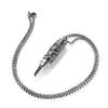 Vintage Titanium Steel Dragon-Patterned Bullet Necklace Pendant, Men'S Necklace