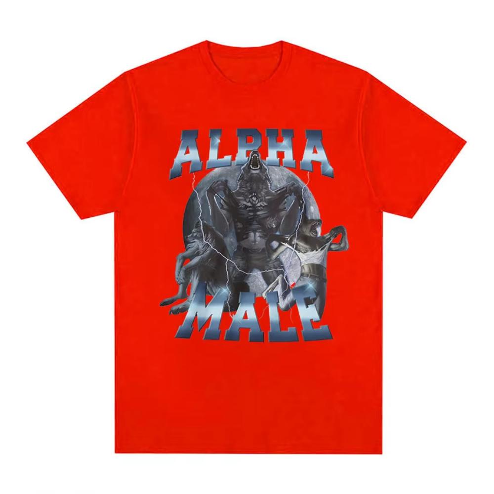 Limited Alpha Male Vintage Wolf Graphic T Shirts Mens Fashion Gothic Clothing Tshirt Funny Men Women Cotton Oversized T Shirts
