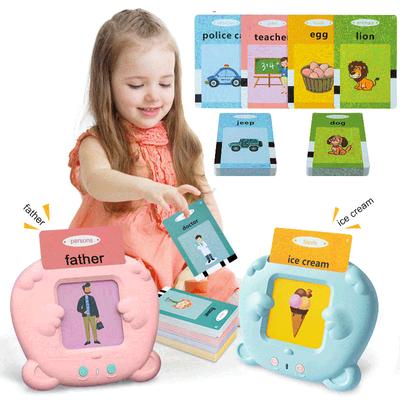 Juguete educativo para aprender inglés para chico, máquina de tarjetas Flash con palabras parlantes, libro electrónico en inglés para guardería, lectura para niños pequeños