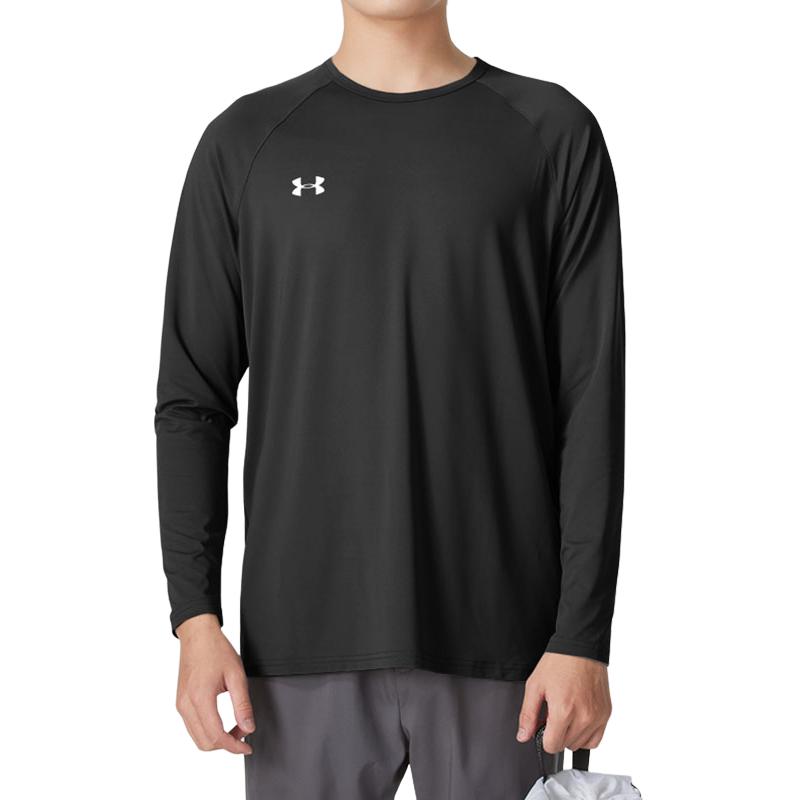 Under Armour Quick-Dry Breathable Moisture-Wicking Long Sleeve T-Shirt Unisex tops Black 24600601-001