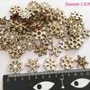 25mm Christmas Snowflake Wooden Buckle Chips DIY Craft Accessories, 50pcs/bag, In Natural Log Color