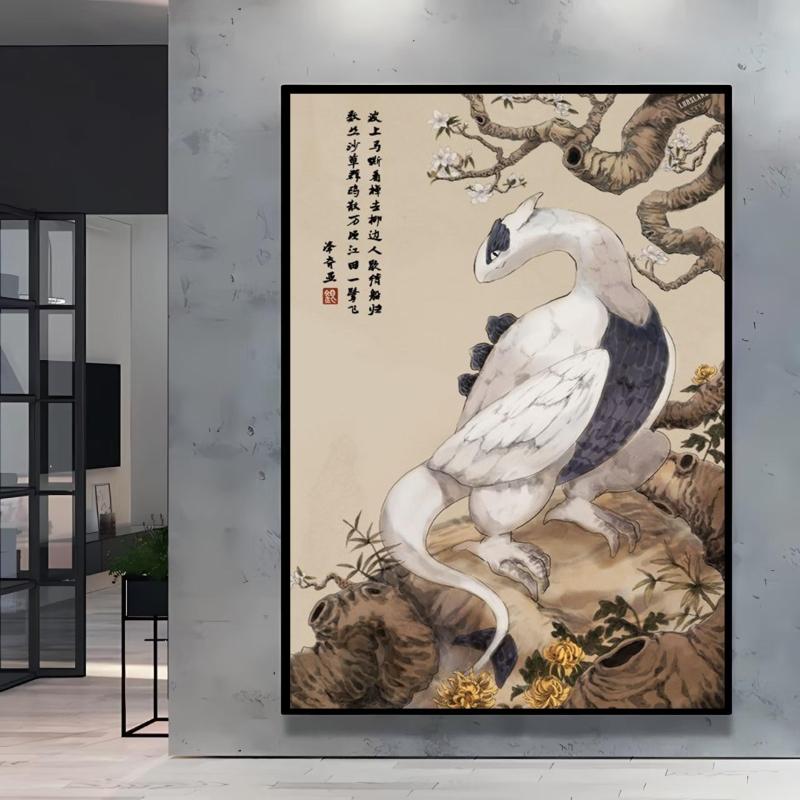 Canvas Artwork Painting Pokemon Lugia Poster Cartoon Character Picture Not Fading Modern Home Wall Decoration Birthday Gifts