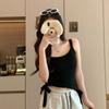 Pure Desire Style Sexy Knot Strap Suspender Vest With Slim Slimmer Slim-looking Hot Girl Base Top Women