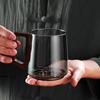 Wooden Handle Water Drinking Cup Internal Mountain Protrusion Tea Cup Creative Glass Cup  Gift
