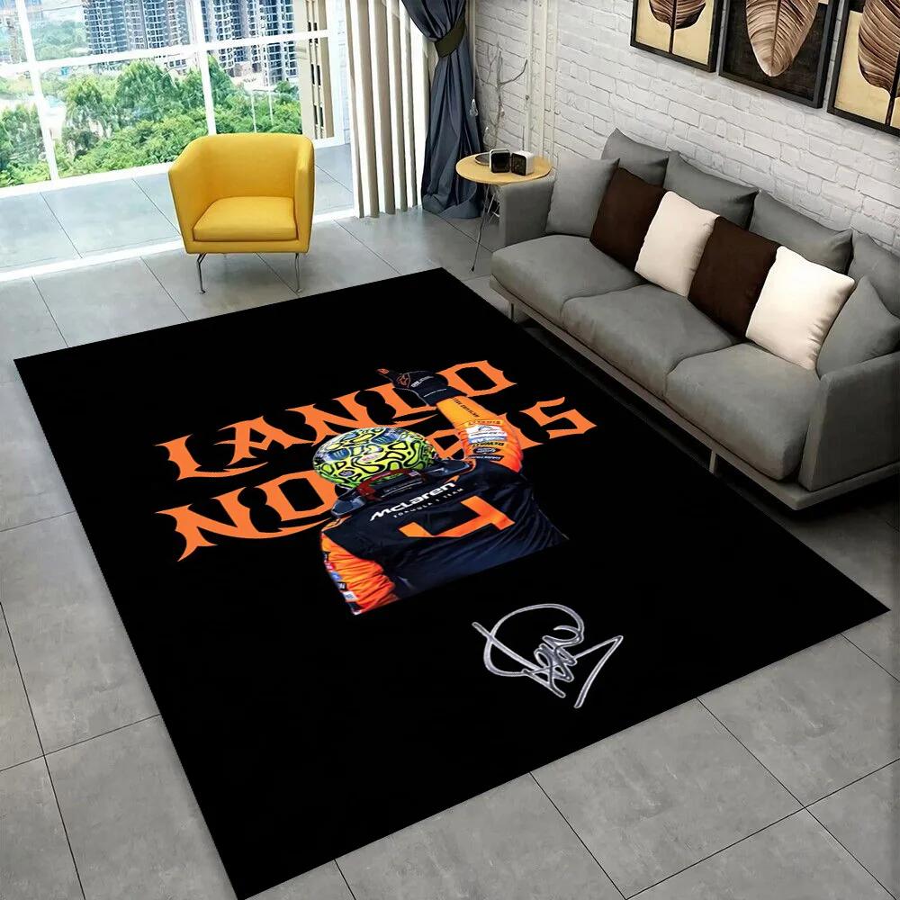Tappeto Area 3D Lando Norris F1 Racer, Tappeto per Soggiorno Camera da Letto Divano Zerbino Decorazione, Tappetino Antiscivolo per Giochi Bambini Regalo