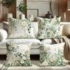 4 Pezzi Piante Verdi Fresche Motivo Floreale Decorazione per la Casa Federa per Cuscino Salotto Divano Copricuscino in Poliestere con Cerniera