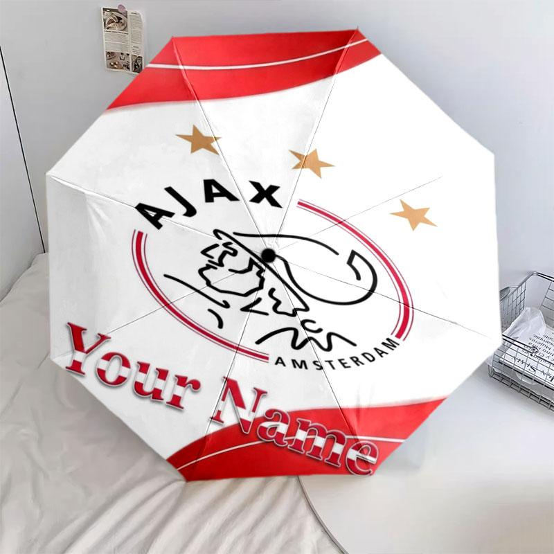 1 PC Automatic Folding Umbrella - AFC Ajax Custom Name Pattern, Portable & Foldable Design with 8 Ribs, Christmas Birthday Gifts