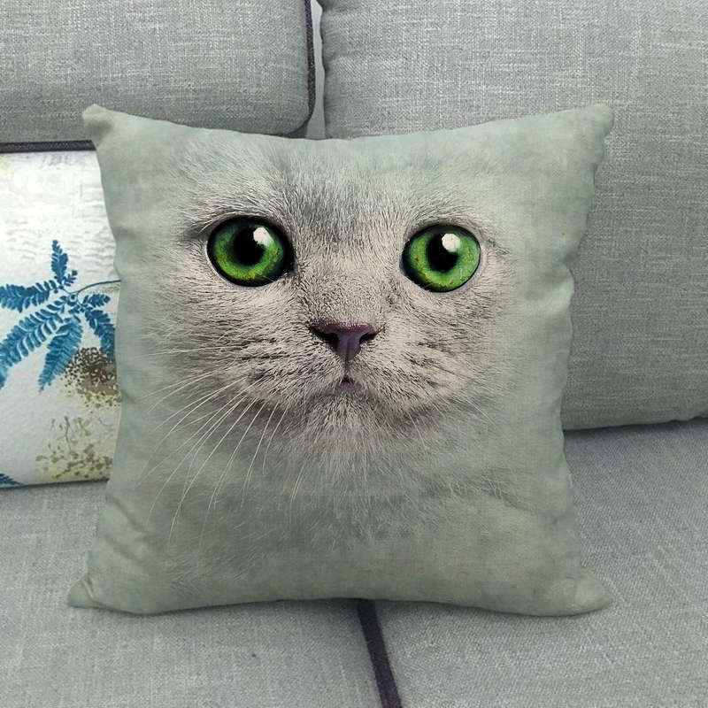Animal Head Linen Pillow Cover 45x45cm American Country Style Decorative Cushion