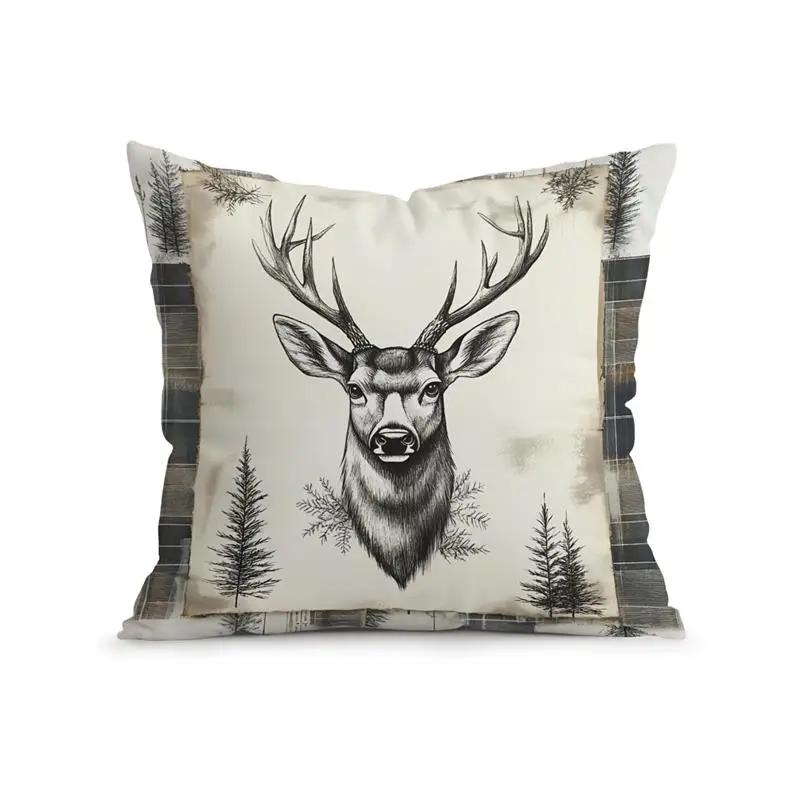 Decorazioni per la Casa Teste di Cervo & Fantasia Foresta Copricuscini Fantasia Copricuscino Adatto per Divano Camera da Letto Auto