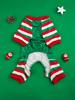 Dog COS Jumpsuit  Santa Claus Printed Soft Striped Dog Clothes  Dog Pajamas Costumes for Small Medium Puppy Dog Cat Warm Apparel