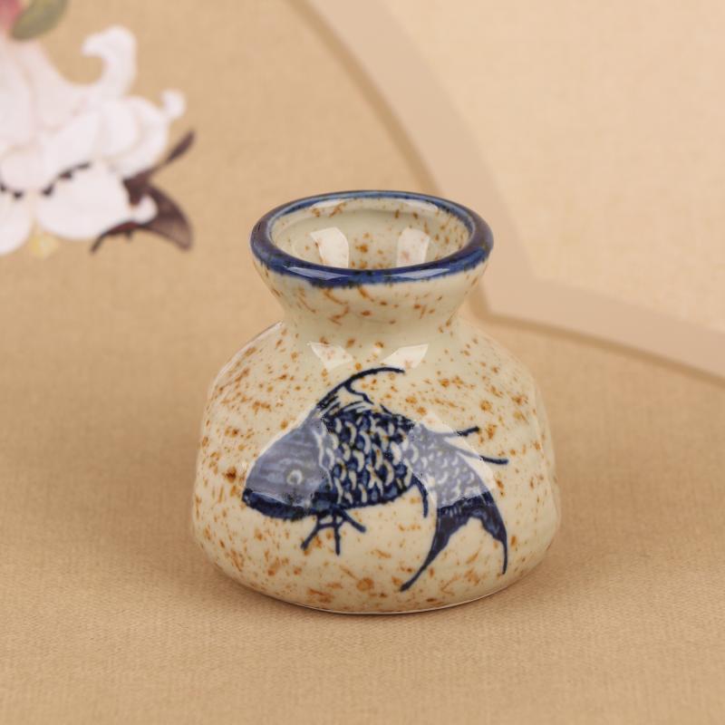 Chinese Style Ceramic Toothpick Holder Mini Retro Cotton Swab Storage Jar Simple Small Vases Decor Toothpick Dispenser Box
