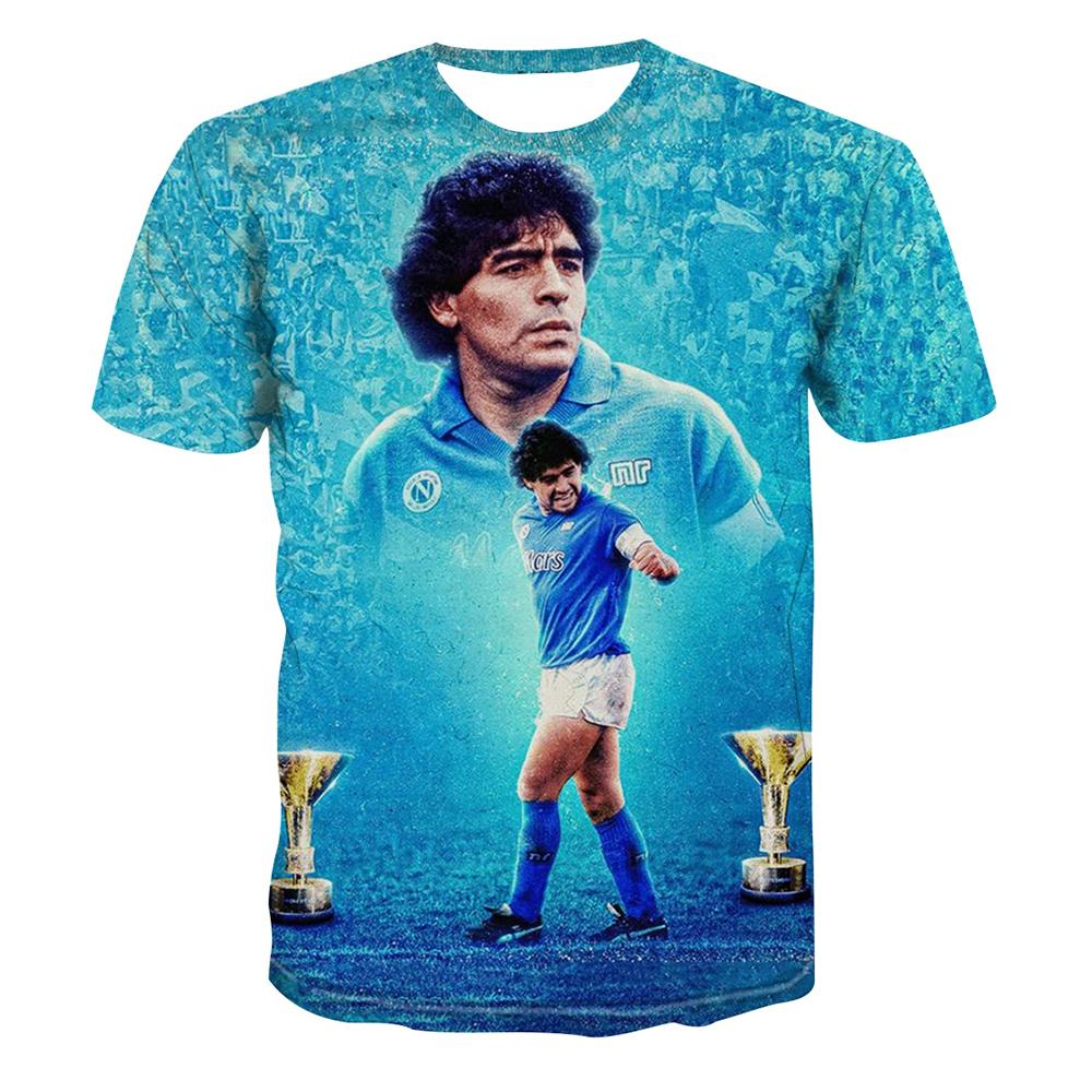 Summer  Fashionable Football Star Creative 3D Printing Support Football Fan Personalized Casual T-shirt
