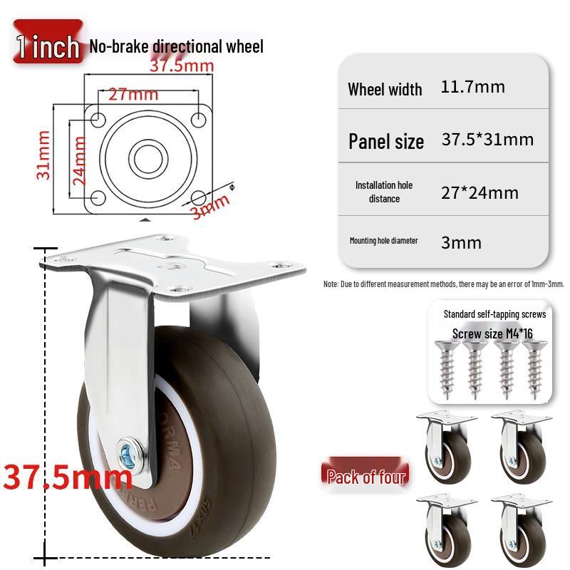 Ultra-Quiet Universal Small Trolley Load-Bearing Swivel Caster for Furniture