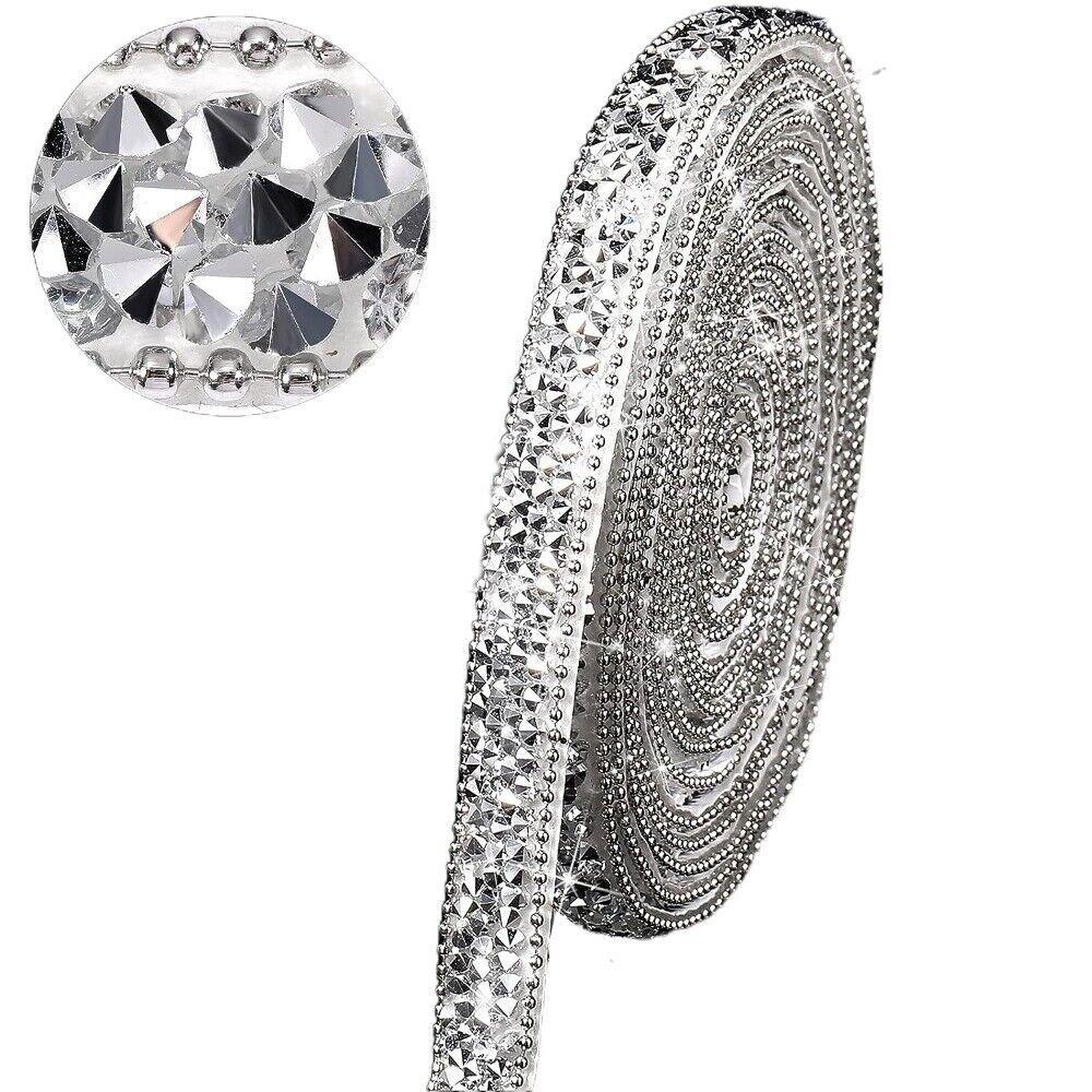 Self Adhesive Crystal Rhinestone Sticker DIY Sticker Bling Crystal Rhinestone Ribbon 1cm Width Diamond Ribbon
