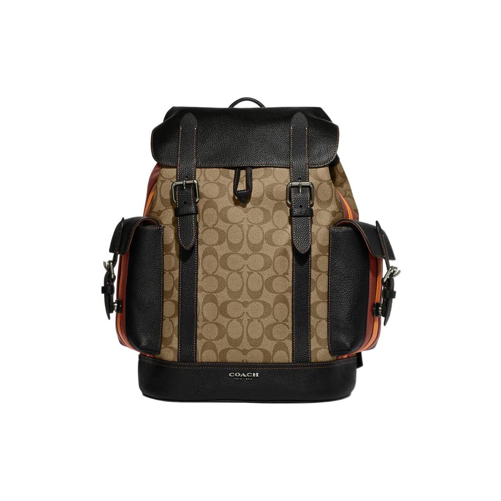 COACH Hudson Canvas With Leather Backpack Men's Brown & Black CB902-QBV0S