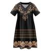 Womens Summer Dress Short Sleeve V Neck Short Dresses Fashion Casual Flowy Boho Ruffle A Line Swing Sundress