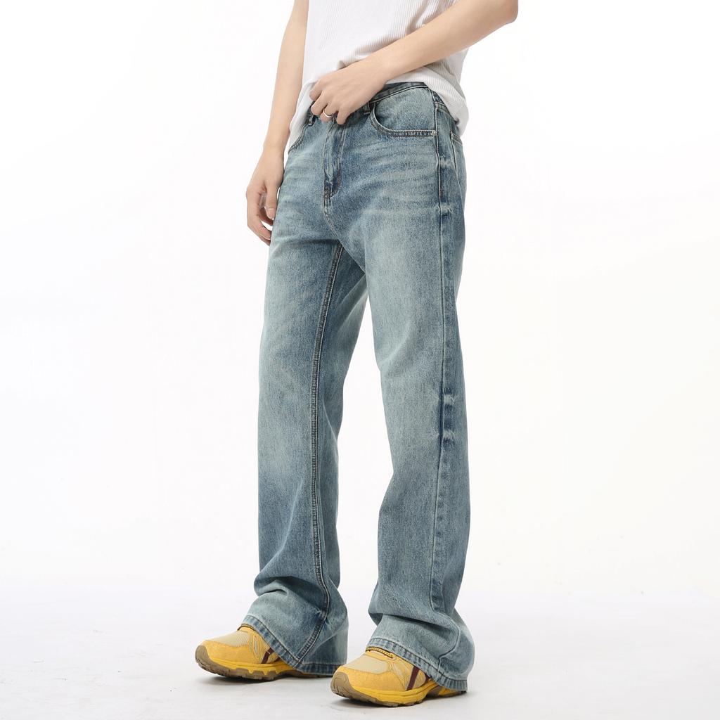 | American High Street Cleanfit Retro Micro-horn Washed Denim Trousers Fashion Trend