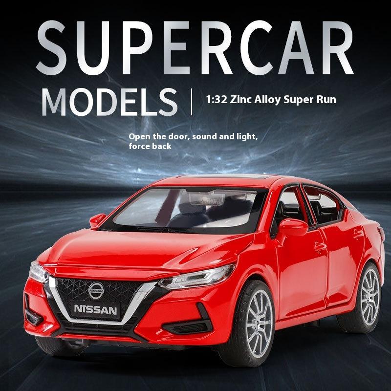 1/32 Scale Nissan Sylphy Alloy Car Diecast Metal Model Sound & Light Children Toy Simulated Miniature Car Model Kids Toys Gift for Boy