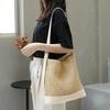 Female Vacati Beach Grass Woven Handbag Lady Leisure Splicing Independent Inner Package Shoulder Bag Women Woven Crossbody Bag