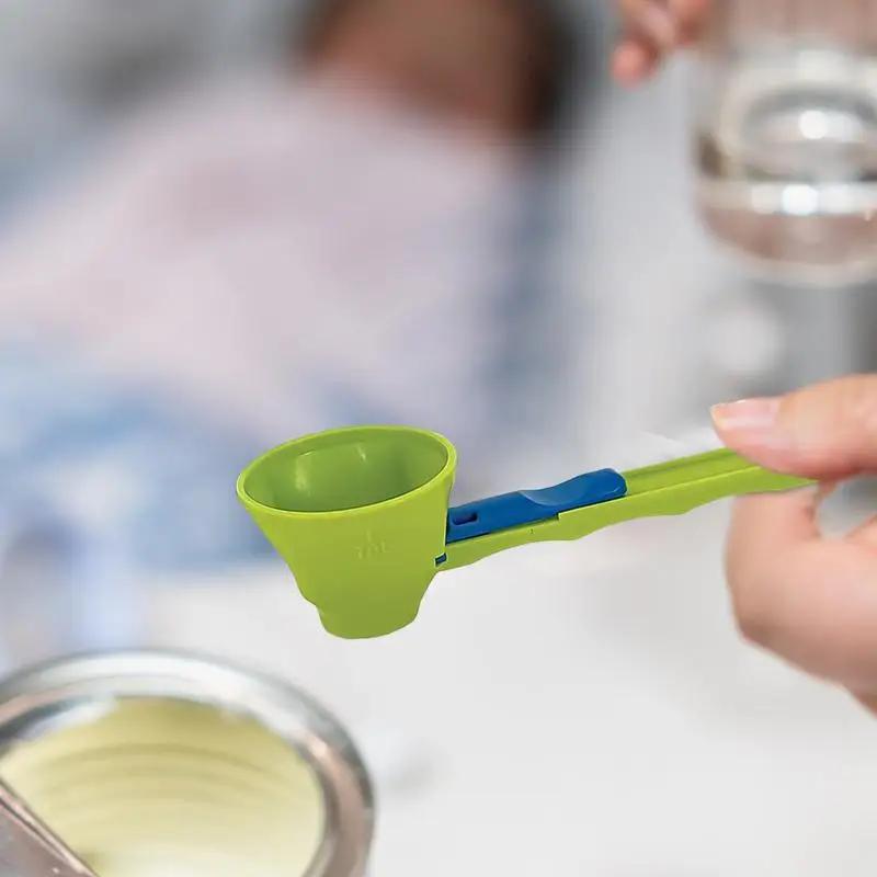 Creative No Spill Measuring Spoon Funnel Preparation Of Protein Powder, Workout & Sports Drinks, Baby Formula Refill Mess Spill