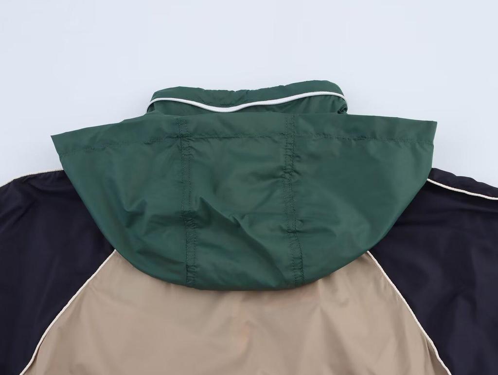 Spring 2025 Women's Color Block Trim Jacket & Long Pants Set - European & American Style Fashion