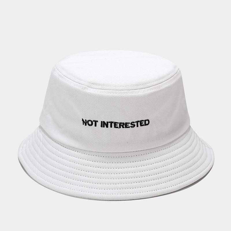 Fisherman Hat Men Women Summer Sun Protection Wide Brim With Embroidered Letters For Outdoor Activities