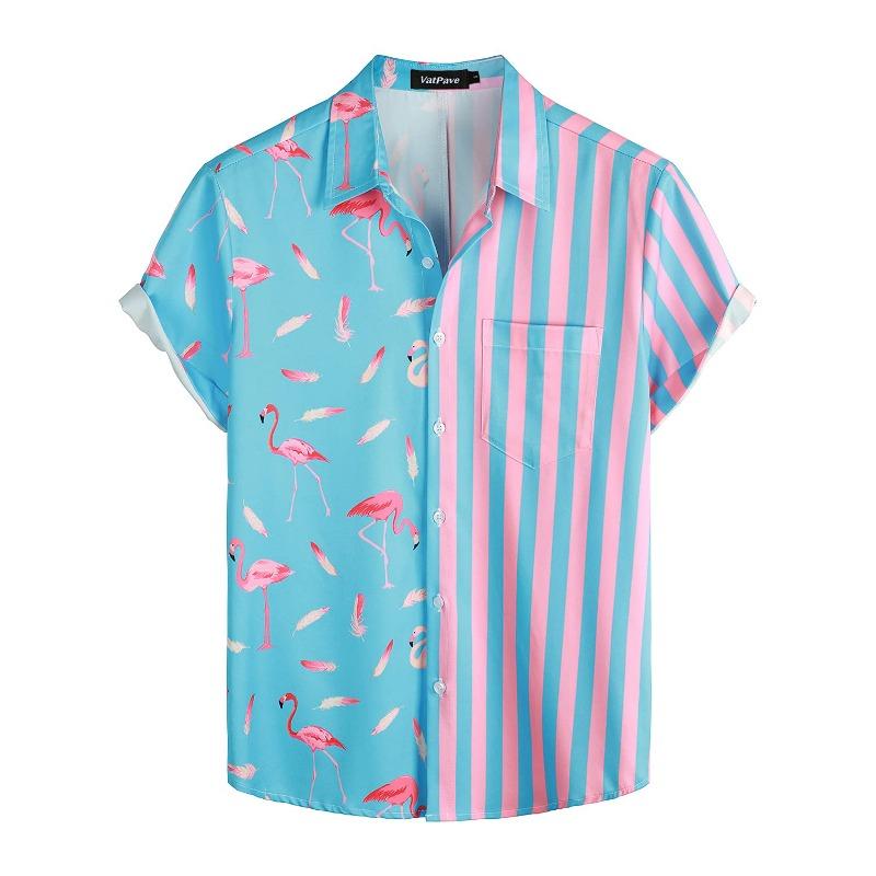 Summer Men's Vocation Lapel Camisa 3d Printed Casual Breathable Hawaiian Shirts Fashion Men Women Tops Beach Short Sleeve Blouse