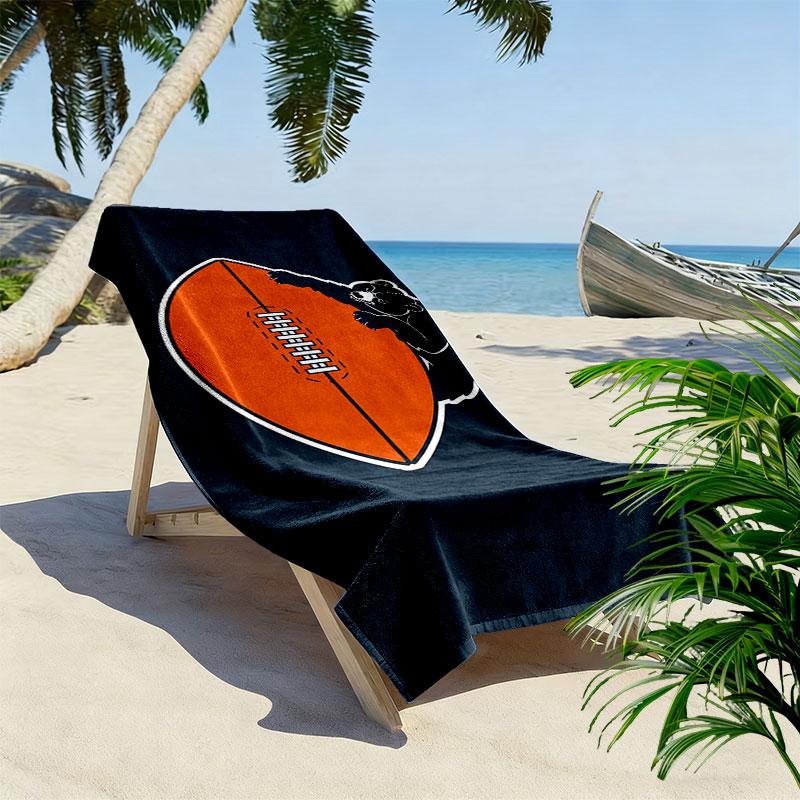 Chicago Bears Print Beach Towel, Large Soft Quick Dry Towel for Beach Camping Swimming