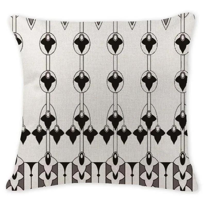 Retro Ethnic Geometry Decorative Cushion Cover Cotton Linen Textile Printed Throw Pillowcase for Car Sofa Bed Home Decor 45X45CM