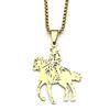 Fashion Cowboy Horse Chain For Women Men Stainless Steel Silver Color Animal Pony Power Ranch Male Necklace Festival Jewelry