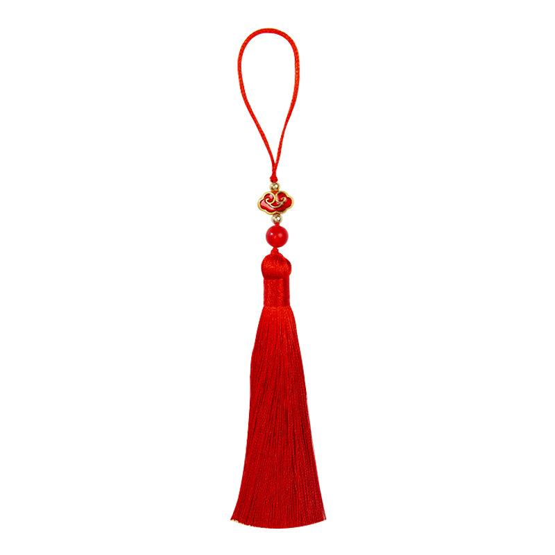 10cm Polyester Silk Tassels Auspicious Clouds Cap Fringe for DIY Crafts Bag Clothing Accessories Curtains Home Decoration 5PCS