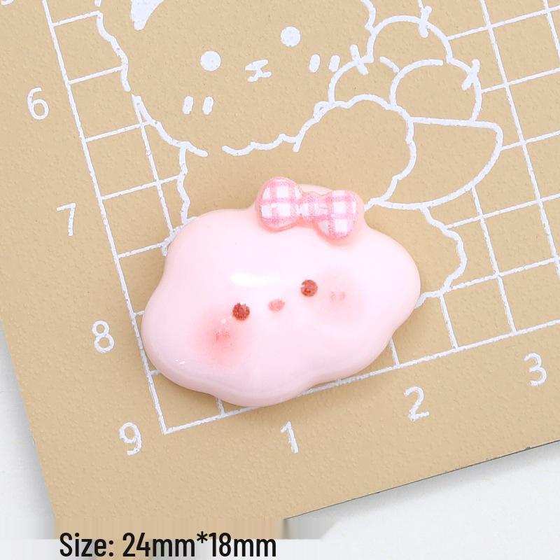Pink & White Rabbit Cartoon Resin Shoe Charms for DIY Jewelry & Hair Clips