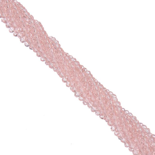Стеклянные бусины 4 мм для изготовления украшений. 145 штук pink