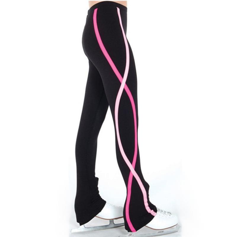 LIUHUO Vícebarevné spirálově pruhované kalhoty na bruslení pro děti, ženy a dospělé