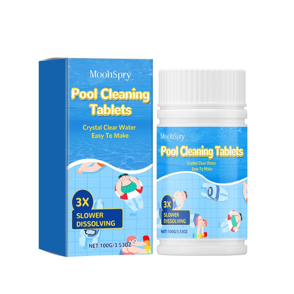 Pool Cleaning Tablets Slow Dissolving Chlorine Tablets for Crystal Clear Water Easy To Use for Swimming Pools and Spas