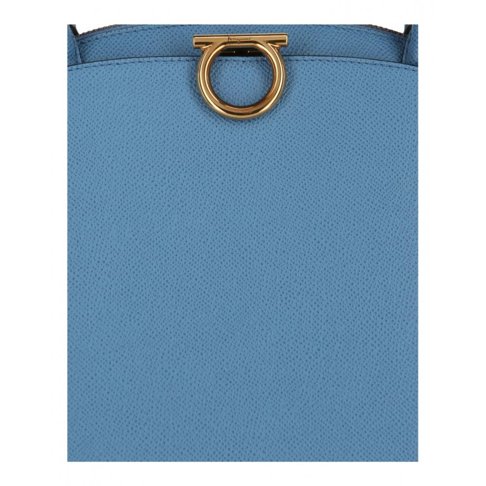 Salvatore Ferragamo Rounded Gancini Tote Bag blue