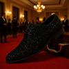 Large size 39-48 leather shoes casual shoes flow personalized sequined loafers