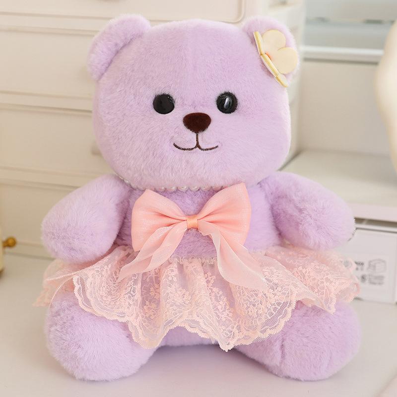

New wedding dress bear plush toy rag doll doll doll girl couple birthday wedding gift bear 26cm/0.2kg