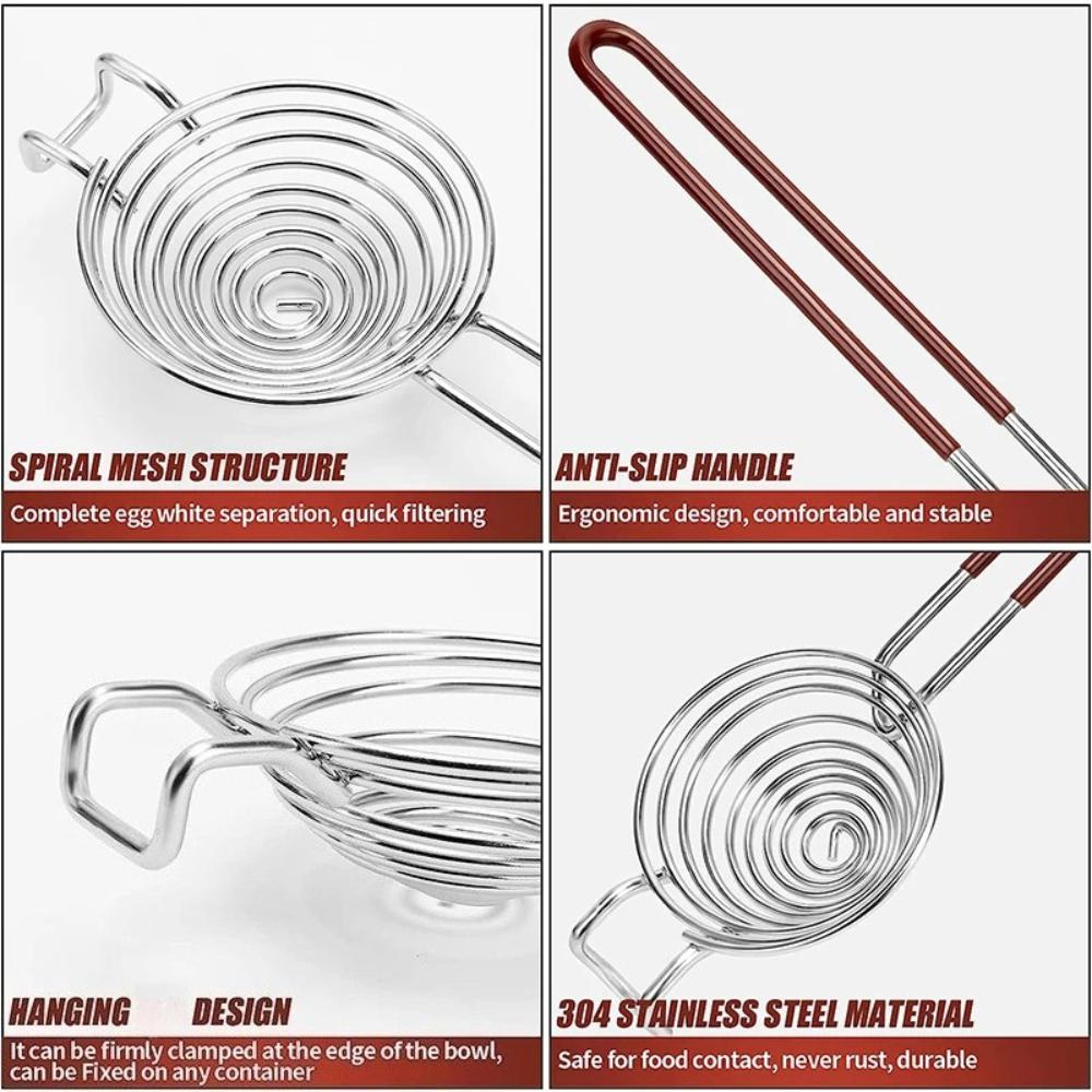 Separatore di Uova Separatore Tuorlo Albume Acciaio Inossidabile Filtro Setaccio Tuorlo Albume Divisorio Uova Utensile da Cucina per Cuocere Torte
